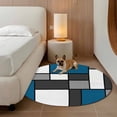 thumbnail image 2 of Abstract Blue Grey Round Area Rug 6Ft Washable Circle Rugs for Bathroom Office, Modern Geometric Color Blocks Non-Slip Carpet Floor Mats Indoor Outdoor Carpet Runner Aesthetic Home Decor, 2 of 8