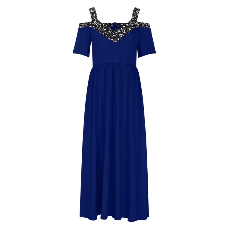 formal maxi dress with short sleeves SEMATOMALA Women's Short Sleeve Empire Waist Slit Maxi Dress Deep V Neck  Flowy A Line Boho Party Long Dress BL-S Black at Amazon Women's Clothing  store