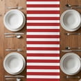 thumbnail image 6 of Nautical Anchor Table Runner - 36 Inch Long, Kitchen Dining Table Runner Dresser Scarves, Red White Geometric Horizontal Stripes Farmhouse Decor for Coffee Tables Wedding Party Banquet, 6 of 8