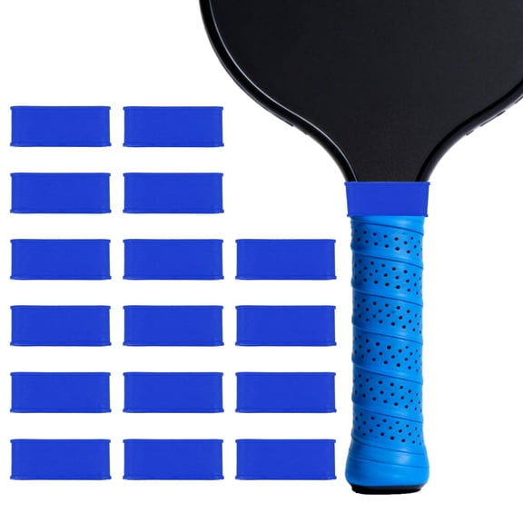 Uxcell Pickleball Paddle Grip Bands, Tennis Racket Grip Tape Grips Bands Handle Silicone Rings for Sports Rackets 16 Pack & Dark Blue-Fitting for (Pickleball/Tennis/Squash/Badminton)