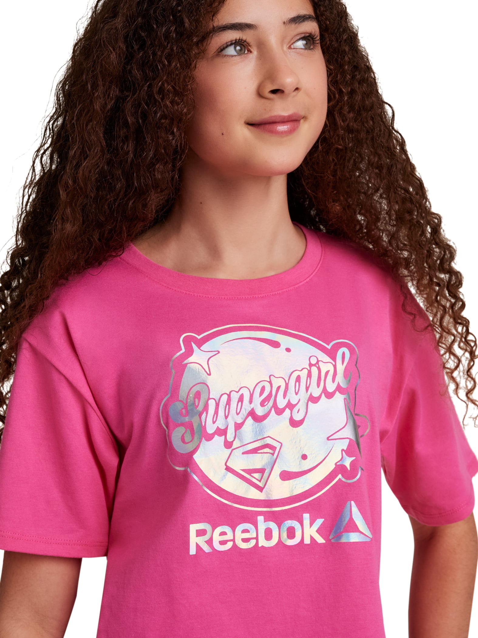 Reebok Girl’s Supergirl Short Sleeve Graphic T-Shirt, Sizes 4-18
