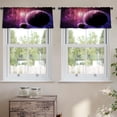 thumbnail image 2 of LALILO Kitchen Curtain Valance Space Astronaut Planet Rocket Rod Pocket Window Curtain 52"x 18" Set of 2, 2 of 7