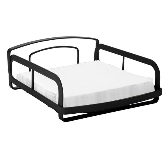 Kitchen Details Industrial Collection Steel Napkin Holder, 7.48" x 7.24" x 3.03", Matte Black