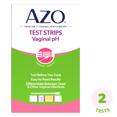 AZO Vaginal pH At-Home Test Strips, Easy to Use, Fast Results & Clinically Tested, FSA/HSA Eligible, 2 Count