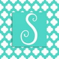 thumbnail image 3 of Pinto, Patricia 12x12 Black Modern Framed Museum Art Print Titled - Teal Quatrefoil Monogram (S), 3 of 5