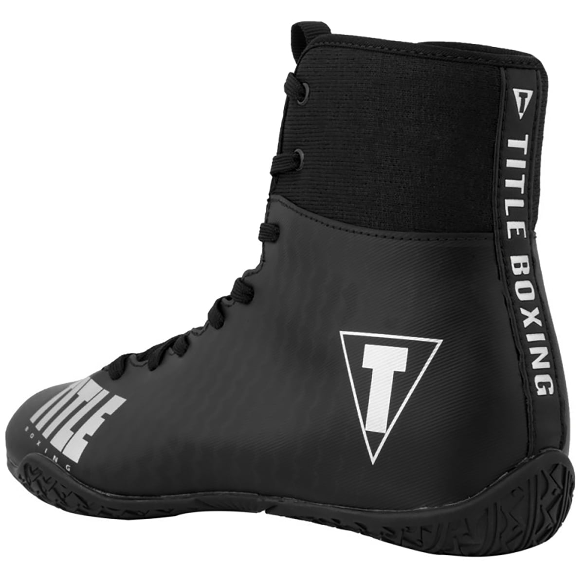 White/Black Title Boxing Predator II Lightweight Mid-Length Boxing Shoes 
