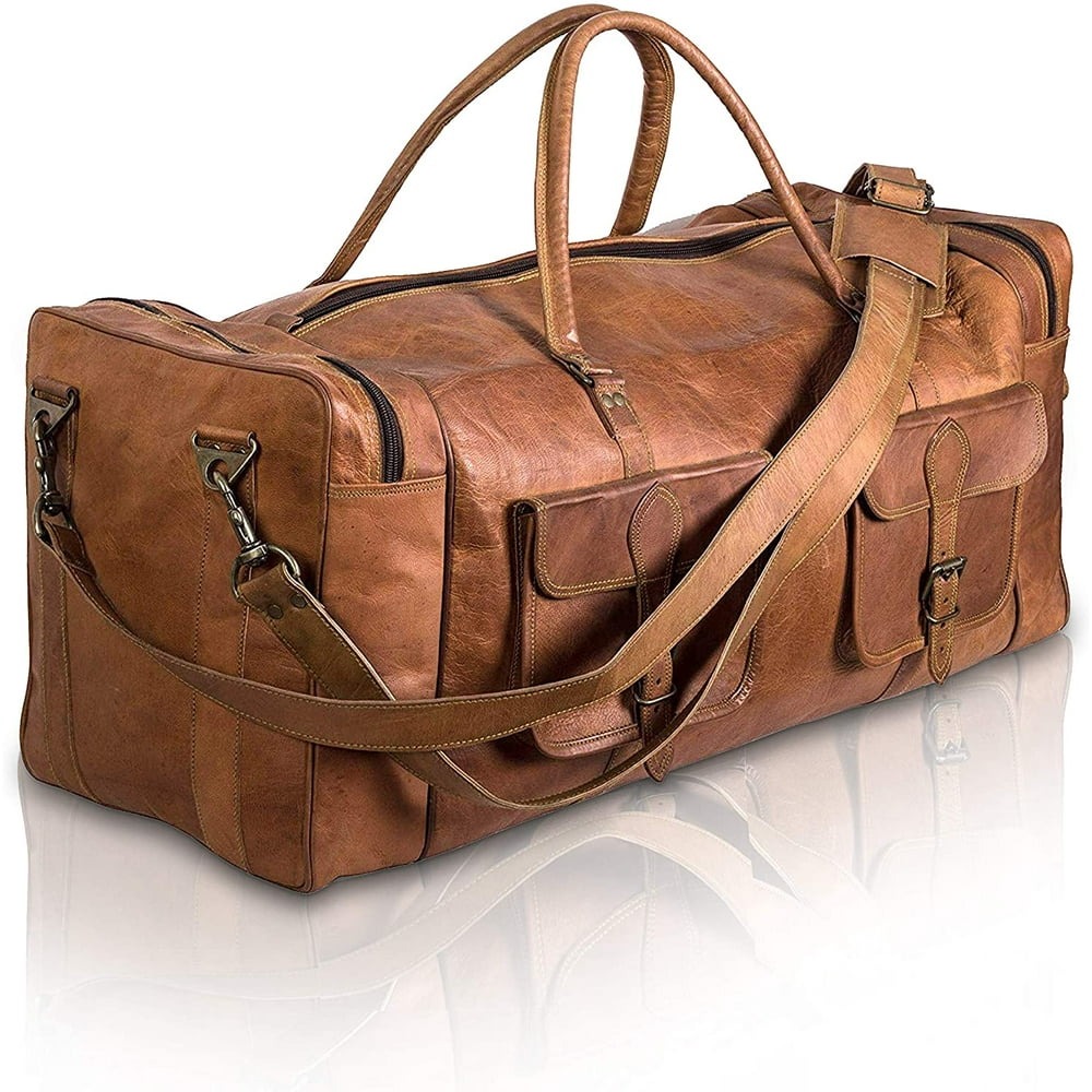 mens travel duffle bag leather