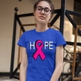 thumbnail image 3 of Tee Hunt Hope Breast Cancer Awareness Ribbon Cotton T-Shirt, Blue, 3X-Large, 3 of 5