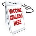 thumbnail image 2 of Vaccine Shots Available Here (24" X 36") Standard A-Frame Signicade, Includes Decal Applied To Stand, 2 of 2