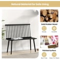 thumbnail image 5 of Black Windsor Dining Bench with Spindle Back and Anti-Slip Foot Pads, Farmhouse Rubber Wood Entryway Bench for Living Room or Hallway, 5 of 7