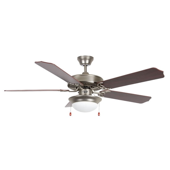 52HEF5SN-ES-LED-Concord Fans-Heritage Fusion - 52 Inch 5 Blade Ceiling Fan with Light Kit   Satin Nickel Finish with Rosewood/Black Forest Blade