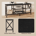 thumbnail image 4 of Aiho Mid-Century Wooden TV Stand for TVs up to 65" with Open Storage Shelves and Metal Frame - Black, 4 of 10