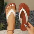 thumbnail image 2 of KIJBLAE Women's Classic Open Toe Flip Flop Sandals, Lightweight Flat Comfort Casual Summer Beach Outdoor Daily Vacation Slides White 36, 2 of 9