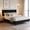 Black, variant on Velvet Wingback Bed Frame – Upholstered Platform Bed with Headboard, 5” Under-Bed Storage, No Box Spring Needed, Easy Assembly, Wooden Slats