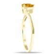 thumbnail image 2 of SZUL Women's Pear Shaped Citrine and Diamond Wave Ring in 10K Yellow Gold, 2 of 5