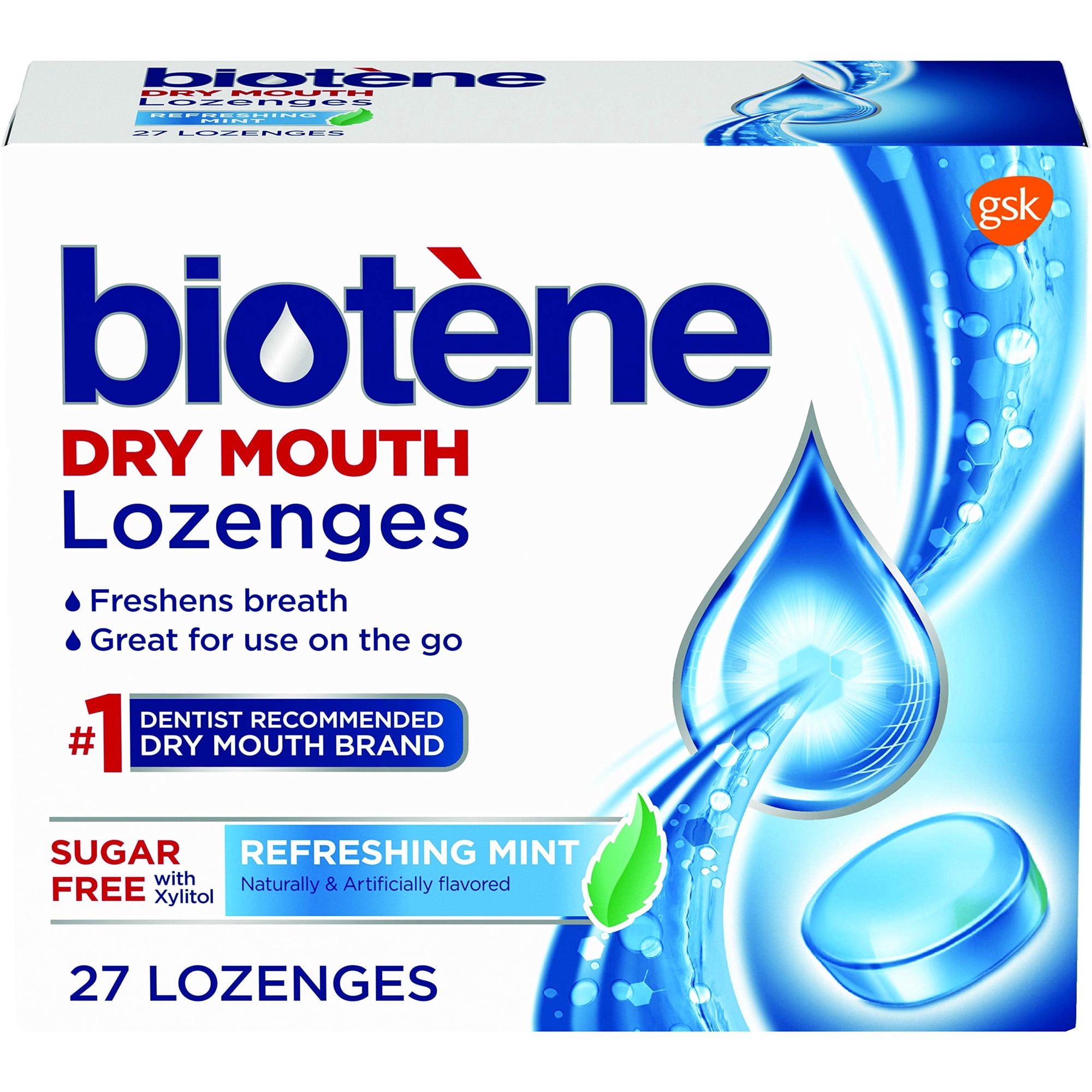 Biotene Lozenges, Dry Mouth Lozenges for Fresh Breath, Refreshing Mint, 27 Count