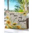 thumbnail image 4 of Outdoor Pillows Waterproof, Summer Sunflower Throw Pillows with Inserts Included, Vintage Floral Botanical Bee Country Indoor Outdoor Decorative Lumbar Pillow for Bed/Couch/Patio 16"x16", 1Pcs, 4 of 8