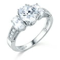 thumbnail image 2 of Wellingsale Ladies 925 Sterling Silver Wedding Engagement Ring - Size 5, 2 of 6