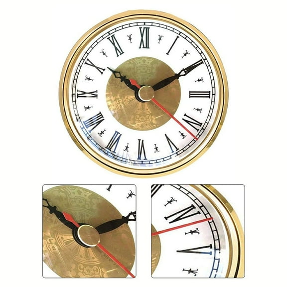 Girlsshop Classic Clock Craft Insert Quartz Movement - 80Mm Diameter, Roman Numerals Diy