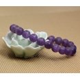 thumbnail image 3 of Bracelet Extensible en Perles Boule 8 mm avec Gemme d'Améthyste Foncée Mate Semi-Précieuse 7 Pouces Unisexe, 3 of 4