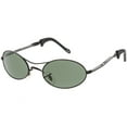 thumbnail image 2 of True Vintage Oval Sunglasses Thin Metal Arms Double Nose Bridge 57mm (Black / Green), 2 of 4