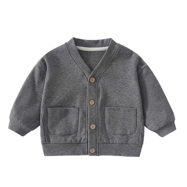 Toddler Boys Girls Cotton Cardigan Sweaters, Soft V-Neck Button Up Outerwear for Fall, 0-3Y