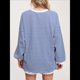 thumbnail image 5 of Camiseta de Larga Extragrande para Mujer, Túnica A Rayas con Bloques de Color, Sudadera Holgada de Otoño con Cuello Redondo Azul y S, 5 of 8