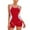 Red, variant on RKSTN Swimsuit for Women Athletic Boyleg One Piece Swimsuit for Women Racerback Bathing Suit with Shorts for Water Sports