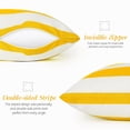 thumbnail image 3 of Lewondr 2 Pack Outdoor Throw Pillow Covers, Square Stripe Waterproof Throw Pillow Cases for Outdoor Patio Porch Farmhouse Garden Balcony Couch, 18"x18", Yellow + White, 3 of 7