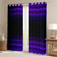 thumbnail image 2 of jejeloiu Minimaliat Stripe Blackout Curtains Set of 2 (52x84 Each),Modern Geometric Line Window Curtains,Purple Black Curtains and Drapes For Girls Boys,Super Cozy Room Decor, 2 of 6