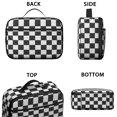 thumbnail image 3 of Black and White Checkered Pattern Insulated Lunch Bag Teens,Bento School Lunch Bag for Teens for Work,Picnic or Travel 10.6x7.7x4.3 Inches,12 Can Capacity, 3 of 6