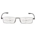 thumbnail image 3 of Anteojos de lectura unisex de color negro plateado con lentes transparentes de +1,50, diseño liviano y antiluz azul para personas mayores, 3 of 8