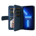 thumbnail image 3 of Zipper Wallet Case for iPhone 14 Pro Large Capacity Card Slots Holder Magnetic Clasp Cover, Luxury PU Leather Anti-Shock Flip Folio Case with Kickstand Wrist Strap Handbag Protective Case,Blue, 3 of 9