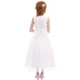 thumbnail image 6 of IDOPIP Little Big Girl Flower Tulle Bridesmaid Dress Princess Pageant Birthday Party Wedding Formal Floor Long Dance Evening Vintage Lace Maxi Gown 9-10 Years White, 6 of 7