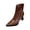 Brown, variant on Black Women'S Metal Pointed Toe Hollow Out Slim Heel Short Boots Casual Outdoor Fashion Retro Comfortable French Style High Heel Ankle Boots