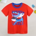 thumbnail image 2 of Gubotare Boys Shirts Graphic Tee Shirt Kids Toddler Kids Girls Boys Short Sleeve Basic Color Block T Shirt Casual Tees Shirt Tops Solid Color Sleeve Size 7-8 (Red,7-8 Years), 2 of 9
