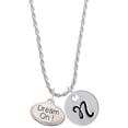 thumbnail image 1 of Delight Jewelry Silvertone Dream On Oval Silvertone Script Initial Disc - N - Charm Necklace, 20"+3", 1 of 4