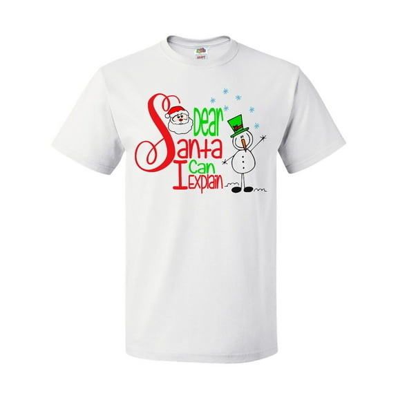 Inktastic Dear Santa I Can Explain Cute Snowman and Snowflakes T-Shirt