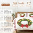 thumbnail image 5 of Christmas Wreath Duvet Cover Set King Size, Pig Bow Animal Red Stripes Winter Farm 4 Piece Soft Microfiber Bedding Set with 1 Duvet Cover, 1 Flat Sheet, 2 Pillowcases, 5 of 8