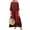 Wine Red, variant on ZANZEA Women Loose Half Sleeve Plaid Printed Vintage Long Dress