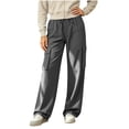 thumbnail image 4 of Bosfbaoi Cargo Pants for Women Drawstring Elastic Waist Wide Leg Lightweight Casual Trousers with Multi Pockets, 4 of 9