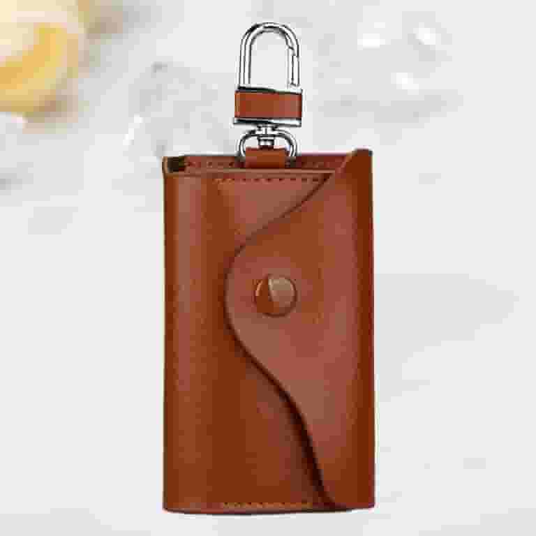 Key Holder Card Car Case Leather Wallet Purse Hook Hanging Pouch