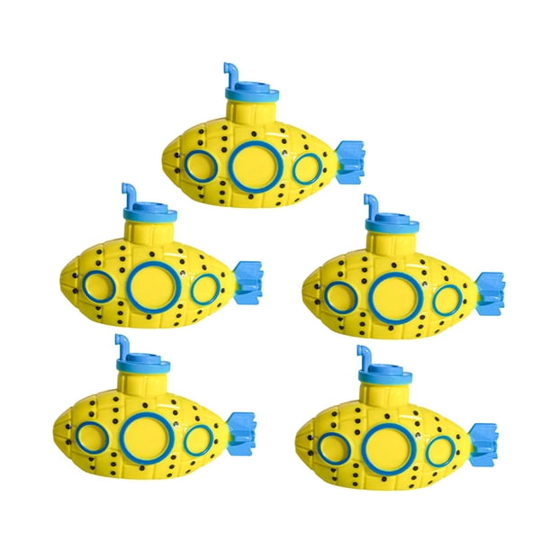 5 minifiguras de submarino para decoración de acuario, multifuncionales. Amarillo
