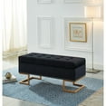 thumbnail image 2 of Imperial Tufted Double Ottoman With Studs And Gold Base (Black), 2 of 3