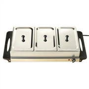 Three-Section Buffet & Warming Tray With Stainless-Steel Lids, BCD-996