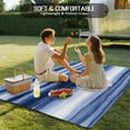 thumbnail image 4 of Navy Blue Ombre Outdoor Rug for Patio/Deck/Porch, Non-Slip Large Area Rug 3 x 5 Ft, Modern Abstract Art Farmhouse Indoor Outdoor Rugs Washable Area Rugs, Reversible Camping Rug Carpet Runner, 4 of 8