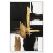 Golden Contrast I Canvas Gold Leaf Wall Art by Art Remedy, White Frame, 20" x 30"