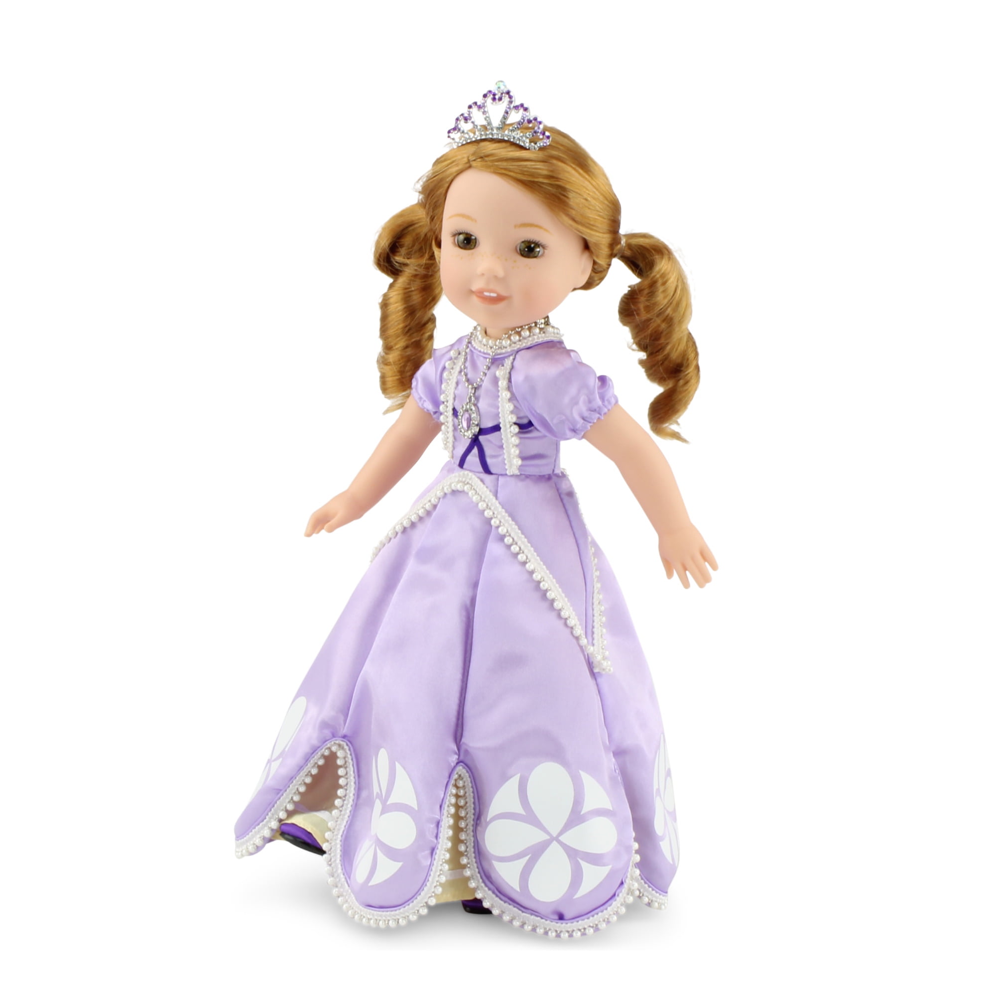 Purple Princess Dress with shoes and CROWN NO DOLL MY TWINN clothes