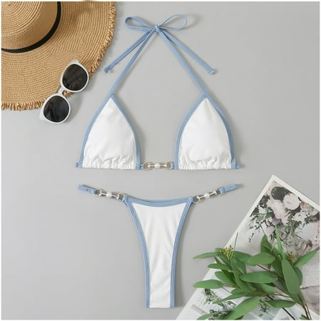 New & Trending  Women s Patchwork Set Swimsuit  Bra Swimwear  Beachwear  Full Coverage  Soft Bralette  One Size Fit  Quick Dry  UPF 50+  Stylish Pattern  Women s Bathing Suit | White S  Sopatenor