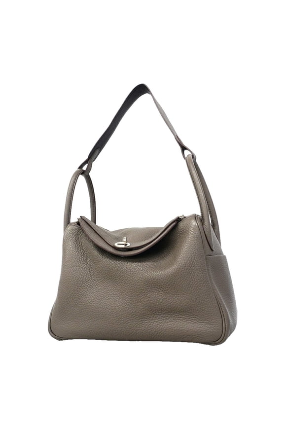 Pre-Owned Hermes Lindy 30 Verso handbag, Taurillon Clemence leather, Etoupe blue indigo, O...